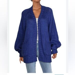 MINKPINK Royal Blue wool‎ blend Open Cardigan- worn about 3 times